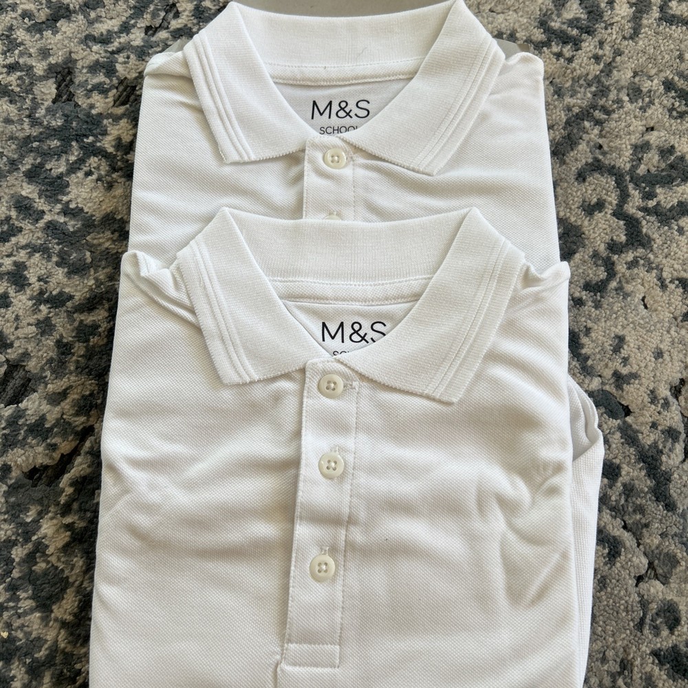 2 Pack School Uniform Polo Boys Regular Fit Short Sleeve Size 7/8 Year Kids