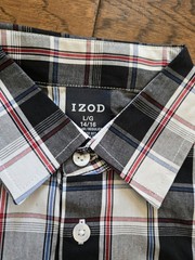NWT Izod Boys Ribbed Red Sweater & Plaid Button-Up Dress Shirt Set 14/16