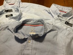 Lot of 7 Blue Oxford Uniform Short Sleeve Shirts Sz 14-18