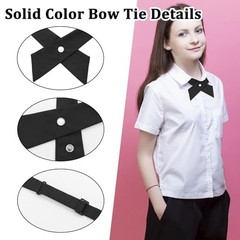 Bow Ties for Women Criss-Cross Tie Adjustable Pre Tied Bowtie Solid Black Red