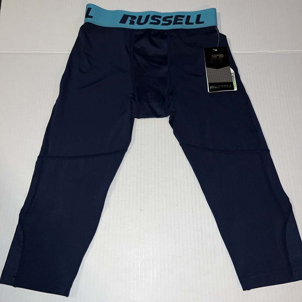 Russell Boys L (10-12) Sport 3/4 Compression Short Pant Intellifresh Stretch