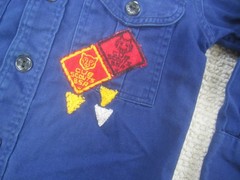 Vintage Cub Scouts BSA Shirt Boys Small Blue Official Uniform Patches 60s