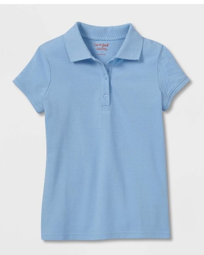 CAT & JACK KIDS SIZE 5T UNISEX LIGHT BLUE SCHOOL UNIFORM POLO LIGHT BLUE NWT