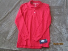 *NEW* French Toast Boys’ Long-Sleeve Pique Polo Shirt Red L (10/12)