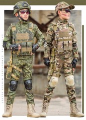 Children’s Camouflage Suit Special Forces Military Training Uniform with Helmet