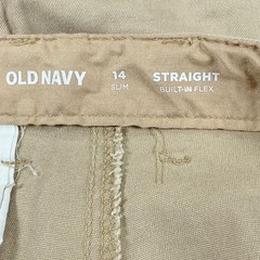 Old Navy Straight Chino Khaki Tan Pants Built In Flex Uniform Youth Boys 14 Slim