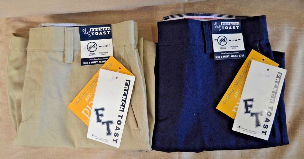 U PICK FRENCH TOAST Boy Uniform SHORTS Navy BLUE Khaki SZ 6 – 16 Regular & HUSKY