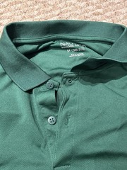 Nautica Young Men / Boys M 36/37 School Uni 2-Button Polo Shirt Hunter Green