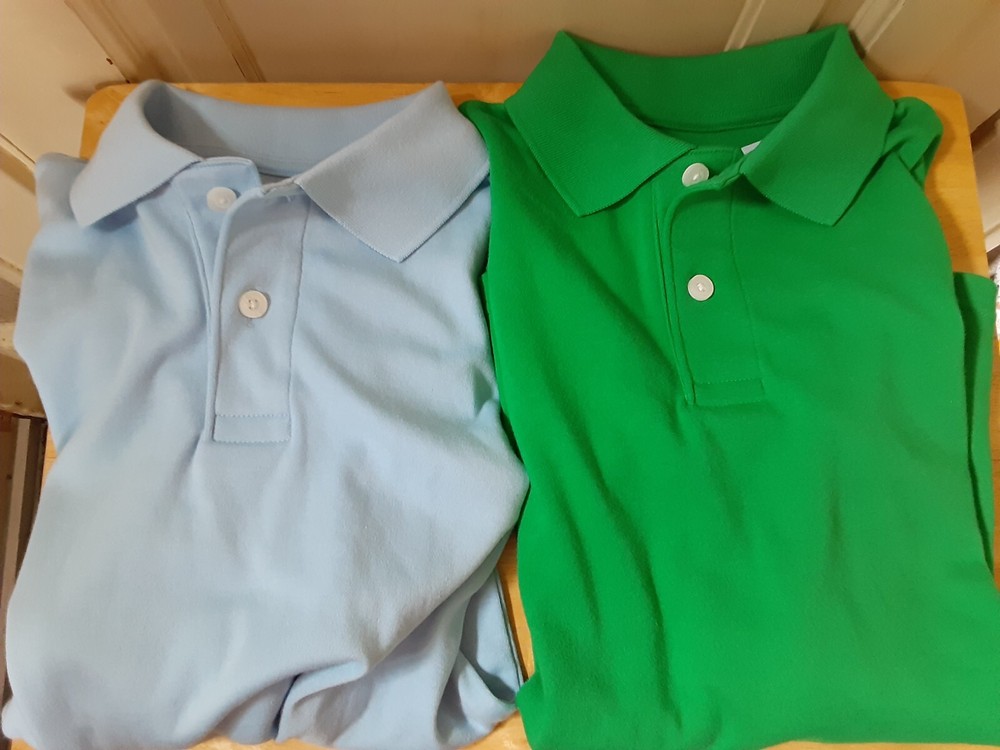 Cat & Jack (TWO) Boys Long Sleeve Polo Shirts Size M NEW WITH TAGS