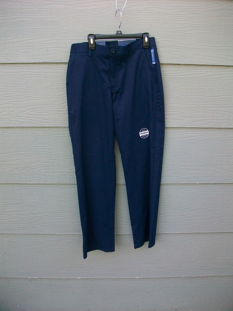 Nautica School Uniform Boys Pants Sz 16 Regular Navy Blue Adjustable Waist