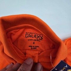 Authentic Galaxy by Harvic School Uniforms Orange Short Sleeve Polo Shirt Size 4