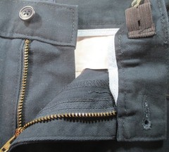 LANDS END Classic Navy School Uniform Plain Front Chino UNHEMMED Pants Boys 8