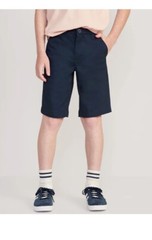 Old Navy Boys 20 Plus Blue Built-In Flex Twill Straight Uniform At Knee Shorts