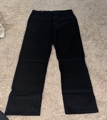 IZOD Boys Black Flat Front Uniform Pants Size 14 Stretch Twill
