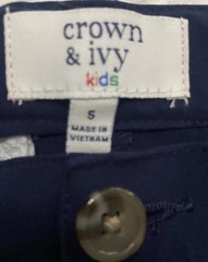 Crown & Ivy Blue Harbor Navy Performance Uniform Adj Waist Size S MSRP $36 NWT