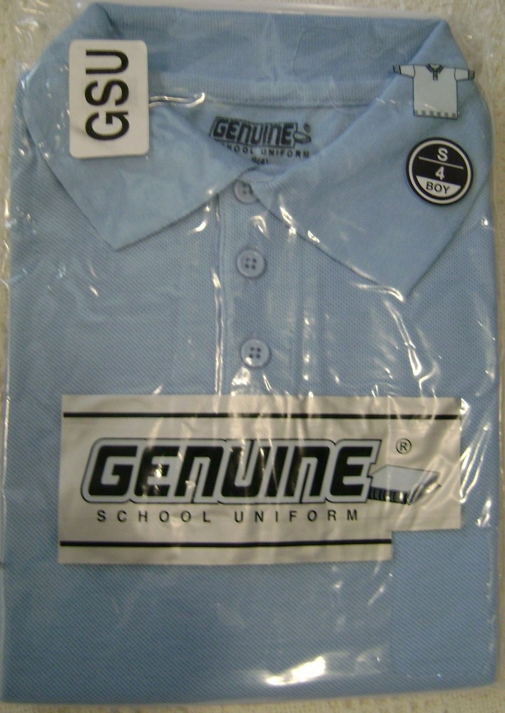 New Boys SZ S 4 Light Blue School Uniform Polo Shirt bsu006 SS