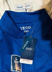 LOT 2 Izod Polo blue/Old Navy LS Shirt Boys Medium 10/12 Husky school Uniform
