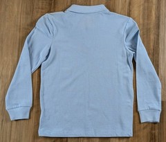 School Uniform Long-Sleeve Polo Shirt for Boys Sz 6-7 Regular Light Blue