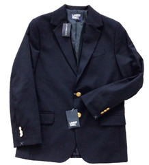 New Lands’ End Boys Husky Size 10 School Hopsack Blazer Deep Navy $93.