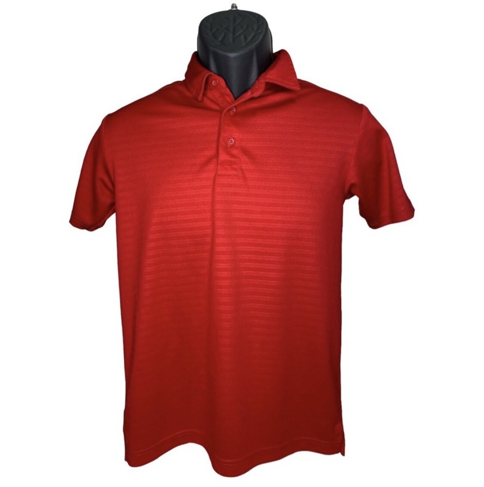 NAUTICA School Uniform Youth L 14/16 Red Short Sleeve Polo 3 Button Collar