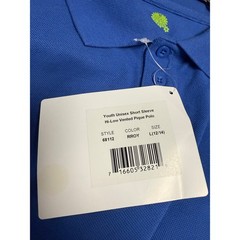 Real School blue short sleeve shirt youth large unisex pique polo
