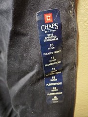 Chaps Boys’ Approved Schoolwear Navy Blue Pants Size 18 Husky