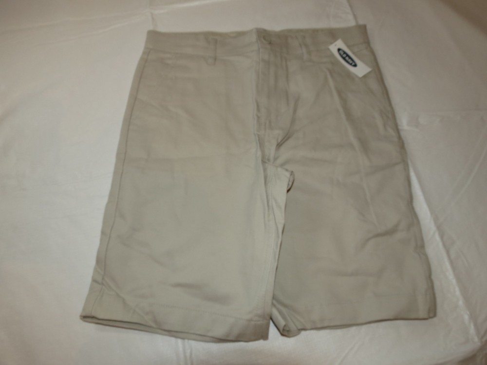 Old Navy Boys Youth 10 Husky School Shorts adjustable waist Light Khaki NWT