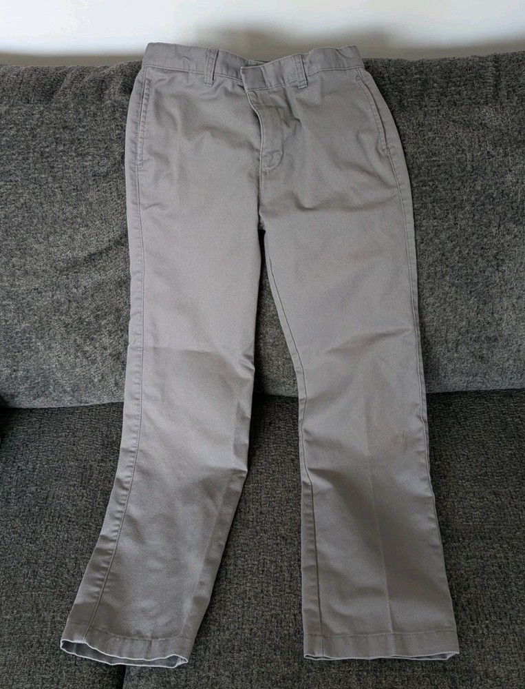 Boys School Uniform Tom Sawyer Elderwear Flat Front Gray Pants Sz 12 Regular
