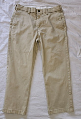 George 30 X 22.5 Khaki Flat Front Uniform Pants Mens Boys Husky Slacks Preowned