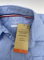 Boys French Toast Uniform/Casual Blue Long Sleeved Button Up Shirt Size 6