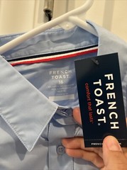 French Toast Kids Size 16 Short Sleeve Button Down Uniform Classic Dress Shirt