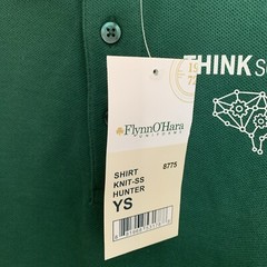 NWT Flynn O’ Hara Uniforms Short Sleeve Polo Shirt With Logo Size YS 6-8 Green
