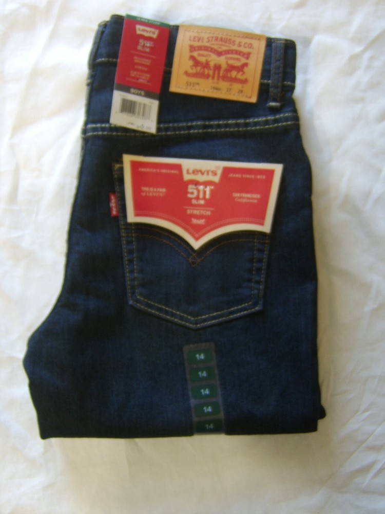 BOY’S LEVI’S 511 SLIM JEANS NWT SIZE 14 REGULAR (SEE MEASUREMENTS) :B20-4