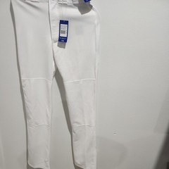 Mizuno Adult Small Flat Front Reg Fit Polyester Prospect White Baseball Pants