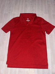 Wonder Nation Boys Red Polo Shirt S (6-7) Polyester Uniform Short Sleeve