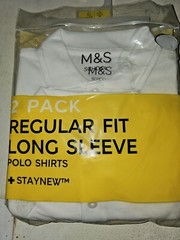 M&S Collection 2pk Unisex Easy Dressing School Polo Shirts (3-18 Yrs)