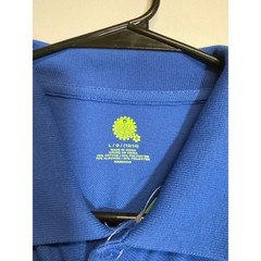 Real School blue short sleeve shirt youth large unisex pique polo