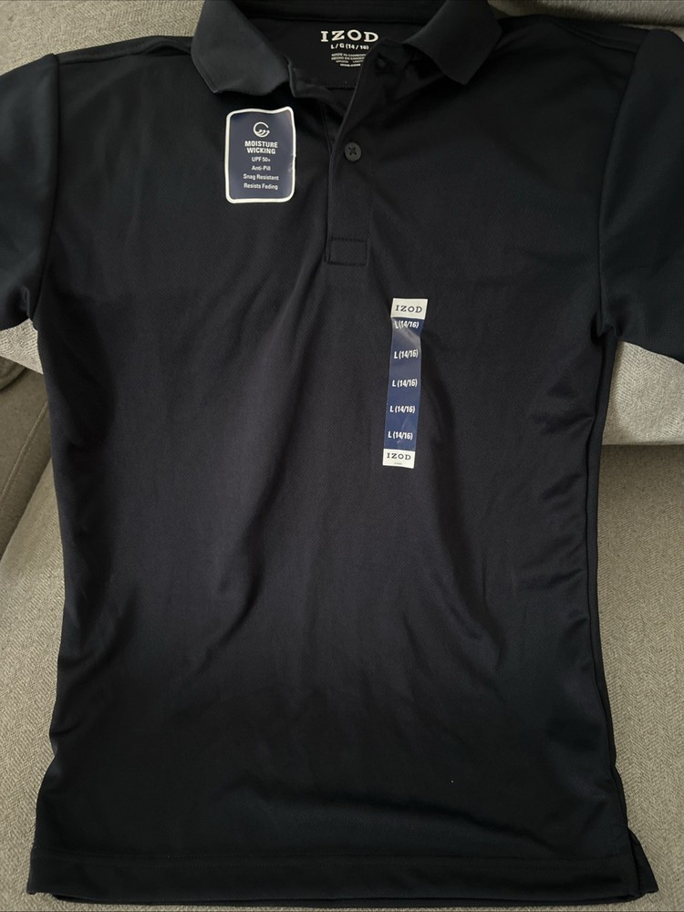 IZOD Boys Short Sleeve Wrinkle Resistant Moisture Wicking Polo Shirt