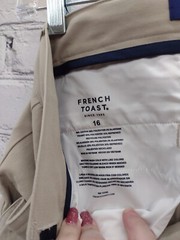 French Toast Boys Skinny Uniform Pants, Khaki, Size 16