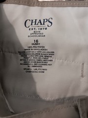 Chaps Boys 16 Husky Performance Engineering Khaki Schoolwear Approved Shorts NWT