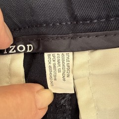 Boys Izod Navy Adjustable Waist Flat Front School Uniform Pants 12 Slim New