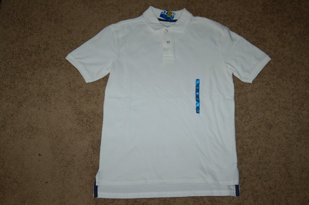 NWT Boys 82 Zero White Polo Shirt Size Medium 10-12 Uniform LQQK Free Shipping!