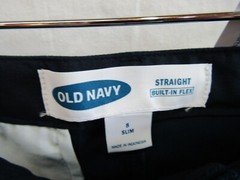 NWT OLD NAVY BOYS BLACK PLAIN FRONT BUILT-IN FLEX WOVEN PANTS SIZE 8 SLIM