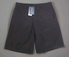 Boys Black Chaps Flat Adjustable Waist School Uniform Shorts In Size 18 Regular