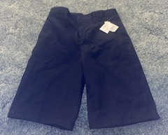 Nwt French Toast Boys Pull On Uniform Shorts. Size 16 Husky & Navy Blue.