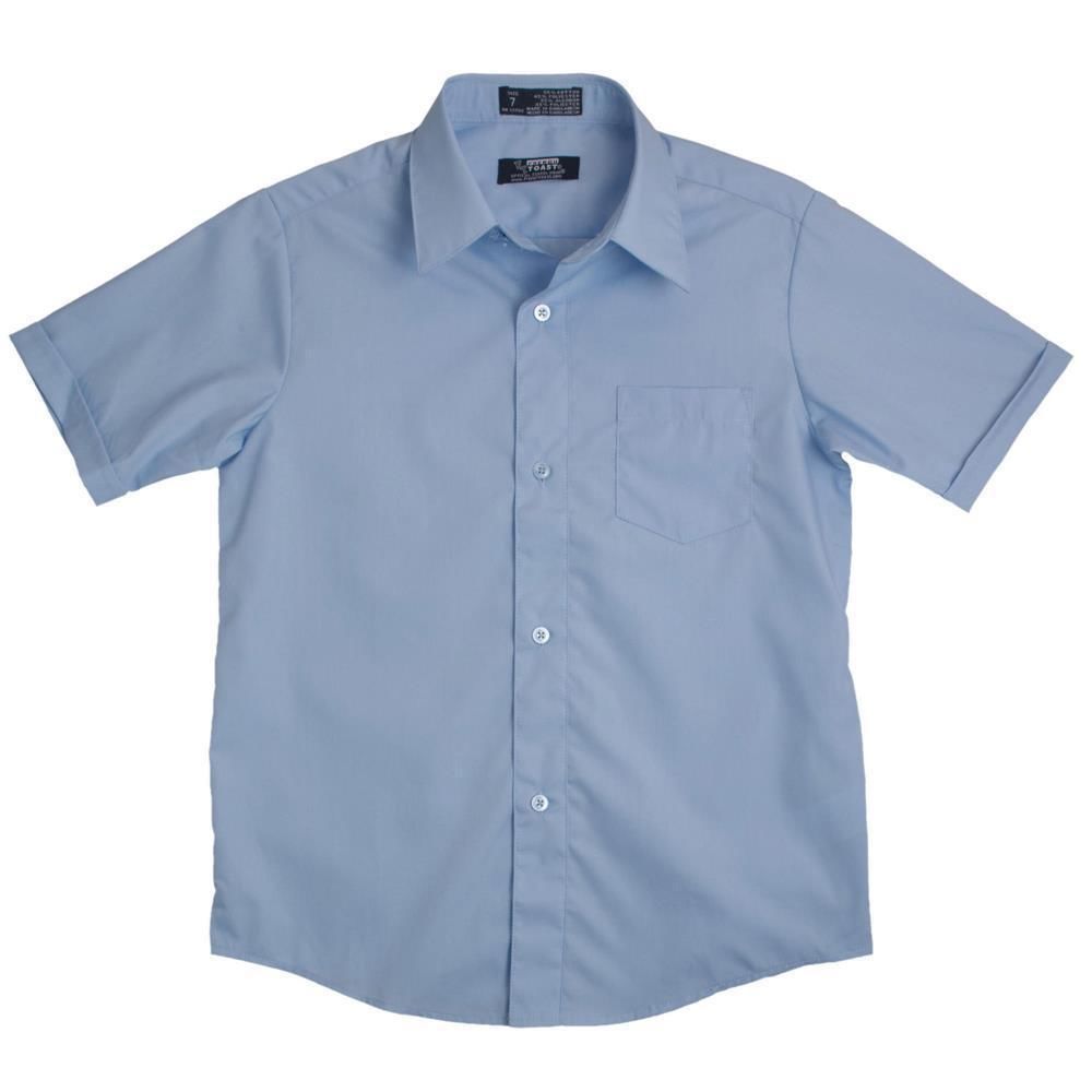 French Toast S/S Light Blue Boys Button-Down Dress/School Shirt ExpandableCollar