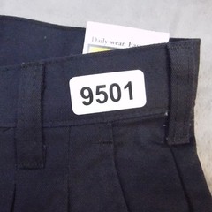 A+ School Apparel Shorts Boy 25 Husky Navy Blue Pleated Adjustable Waist Uniform