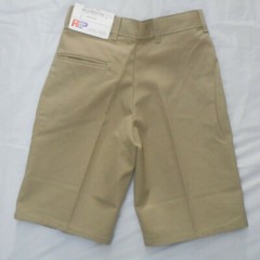 Boys Khaki Pirma Press Adjustable Waist Uniform Shorts Size 10