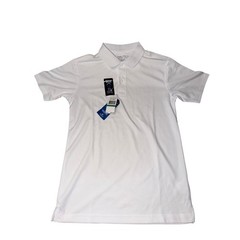 Nautica Boys School Uniform Short Sleeve Polo Shirt, White, Size L 14/16, NWT