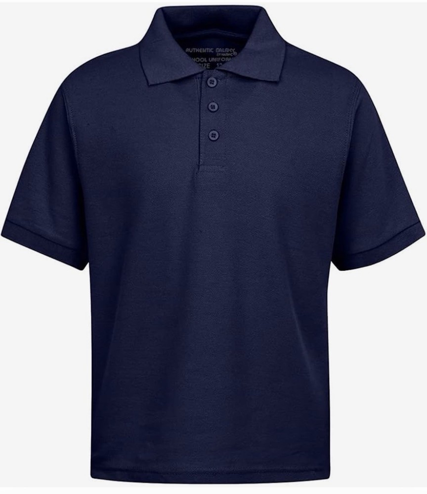 Boy’s School Uniform Short Sleeve Navy Blue Polo Shirt TAGLEss Galaxy Sz 18